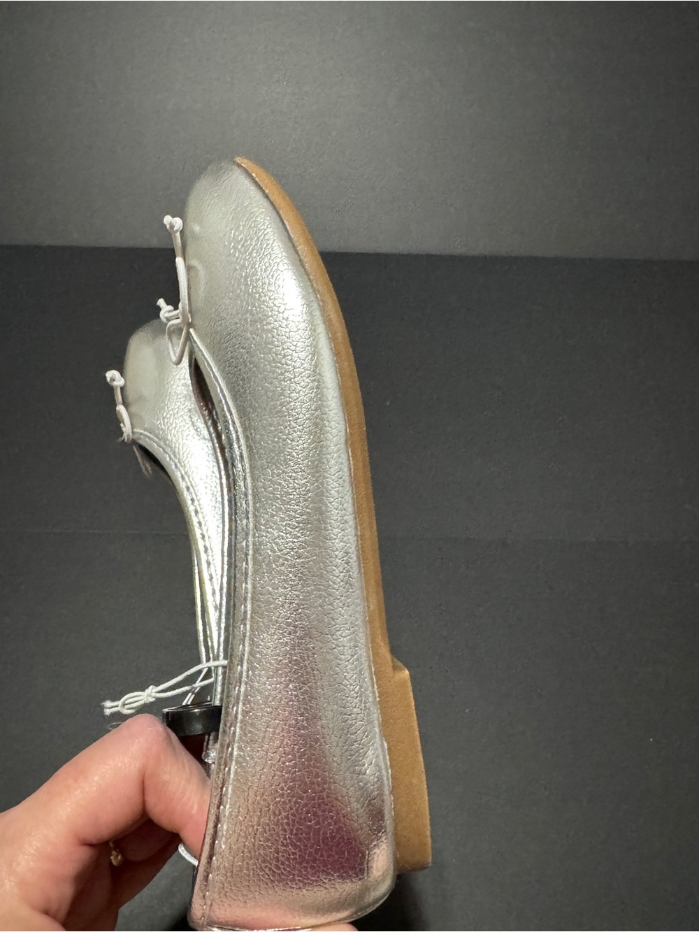 Sonoma Metallic Silver Bow Ballet Flats - Picture 6 of 7